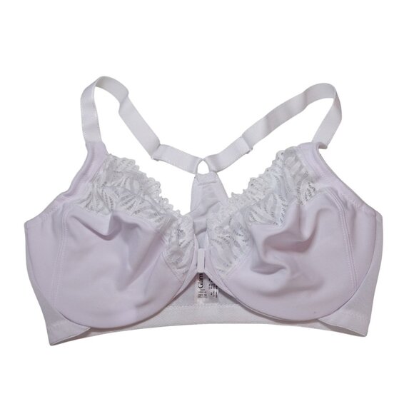 NWOT Glamorise Front-Close T-Back WonderWire Bra Sz 34DD White Racerback 1246 - Picture 2 of 7